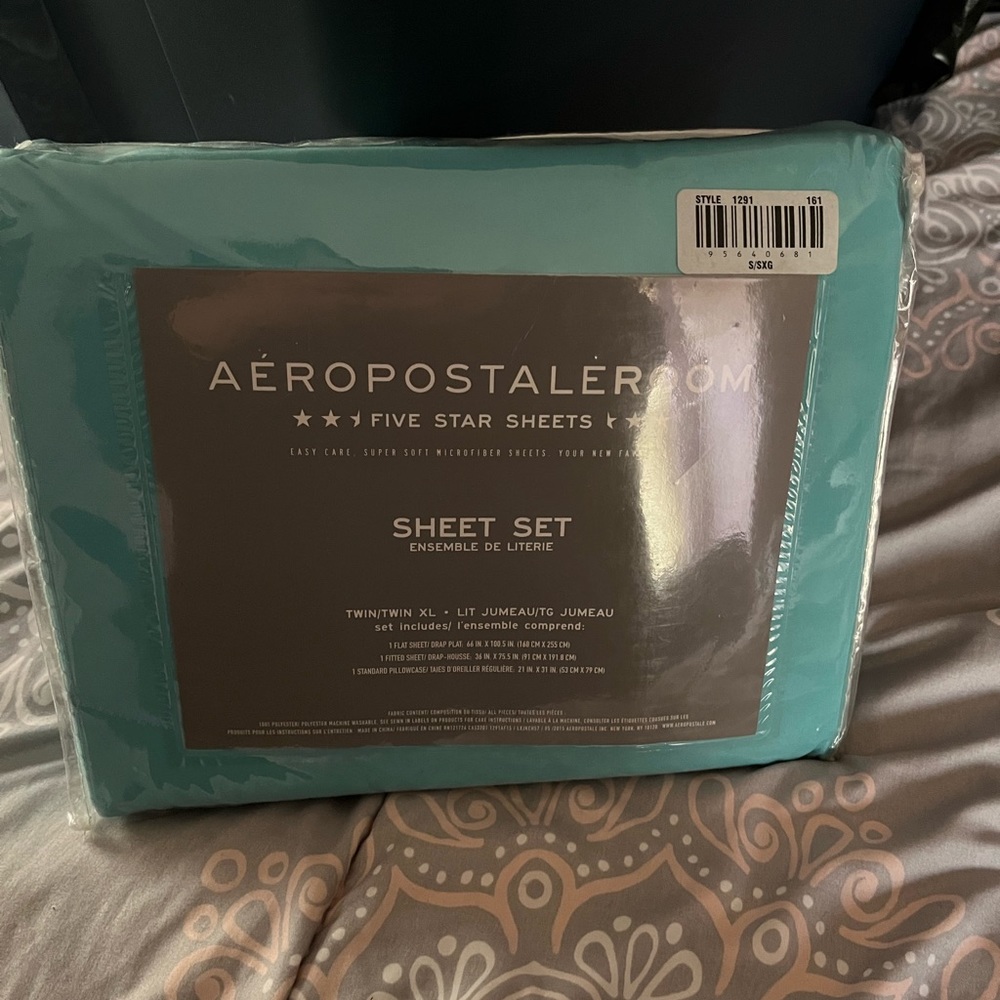 Blue Twin/Twin XL sheet unopened from Aeropostale